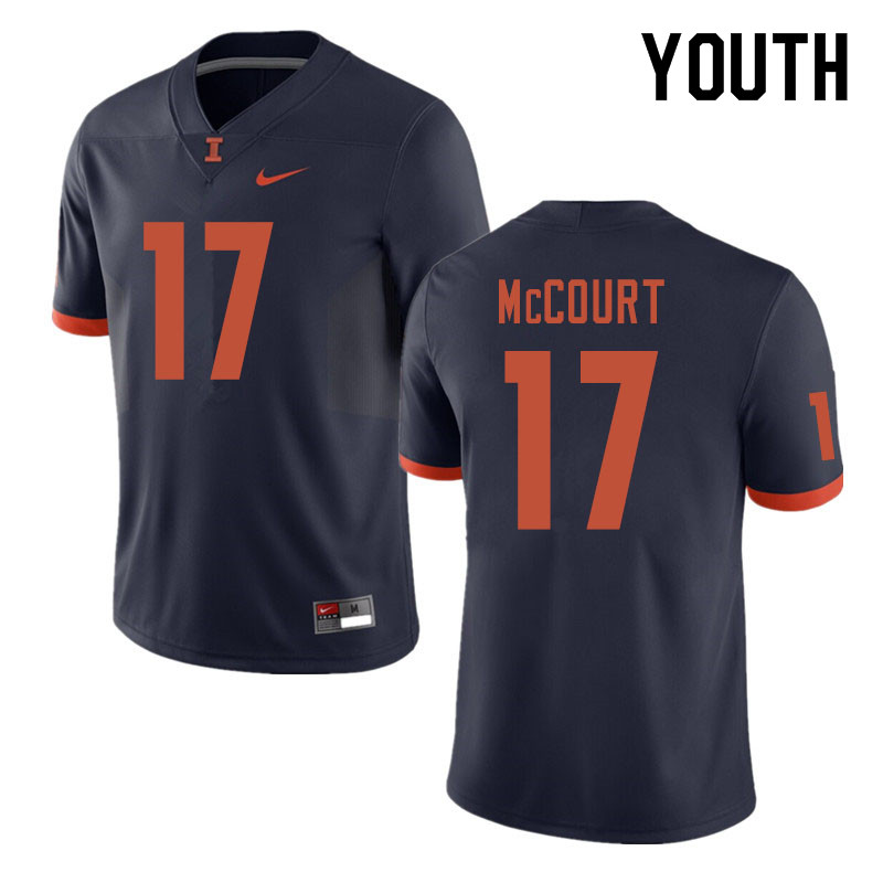 Youth #17 James McCourt Illinois Fighting Illini College Football Jerseys Sale-Navy